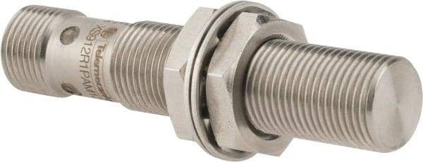 Telemecanique Sensors - PNP, 6mm Detection, Cylinder, Inductive Proximity Sensor - 3 Wires, IP68, IP69, 12 to 24 VDC, M12x1 Thread, 60mm Long - Exact Tool & Supply