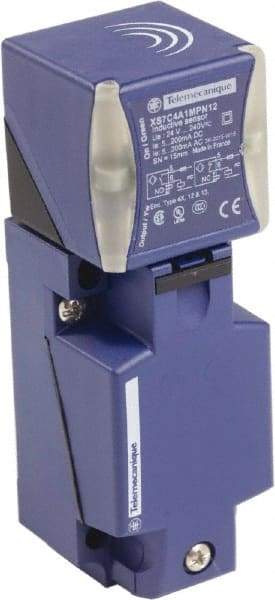 Telemecanique Sensors - NPN, PNP, NO/NC, 15mm Detection, Rectangular, Inductive Proximity Sensor - 2 Wires, IP65, IP67, IP69, 24 to 240 VAC @ 50/60 Hz, 24 to 240 VDC, 40mm Long x 117mm Wide - Exact Tool & Supply