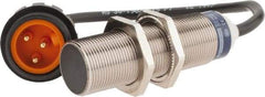 Telemecanique Sensors - NPN, PNP, 8mm Detection, Cylinder, Inductive Proximity Sensor - 2 Wires, IP65, IP68, IP69, 24 to 240 VAC/VDC, M18x1 Thread, 62mm Long - Exact Tool & Supply