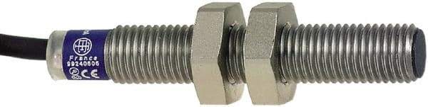 Telemecanique Sensors - NPN, NO/NC, 1.5mm Detection, Cylinder, Inductive Proximity Sensor - 4 Wires, IP67, 12 to 24 VDC, M8x1 Thread, 50mm Long - Exact Tool & Supply