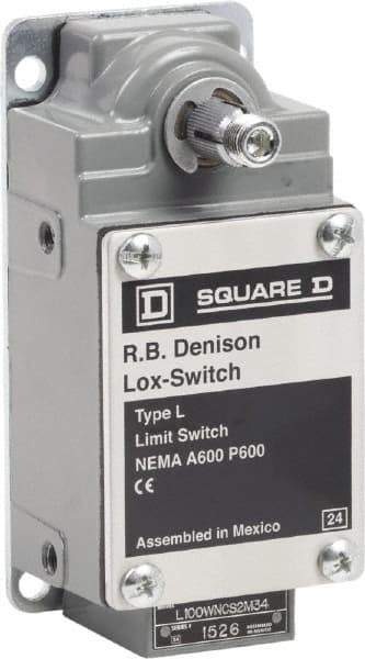 Square D - DPST, 2NC, 600 Volt Screw Terminal, Rotary Spring Return Actuator, General Purpose Limit Switch - 1, 2, 4, 12, 13 NEMA Rating, IP67 IPR Rating - Exact Tool & Supply