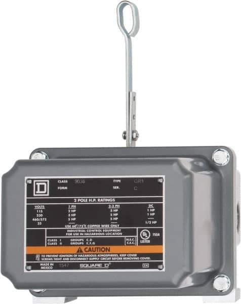 Square D - 7 and 9 NEMA Rated, DPST, Float Switch Pressure and Level Switch - 575 VAC, Line-Load-Load-Line Terminal - Exact Tool & Supply