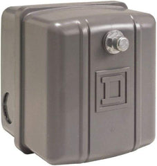 Square D - 1 NEMA Rated, DP, 140 to 170 psi, Electromechanical Pressure and Level Switch - Adjustable Pressure, 460/575 VAC, 1/4 Inch Connector, Screw Terminal, For Use with Air Compressors, Power Circuits, Water Pumps - Exact Tool & Supply
