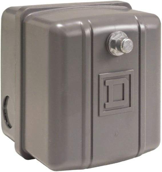 Square D - 1 NEMA Rated, DP, 135 to 175 psi, Electromechanical Pressure and Level Switch - Adjustable Pressure, 460/575 VAC, 1/8 Inch Connector, Screw Terminal, For Use with Air Compressors, Power Circuits, Water Pumps - Exact Tool & Supply