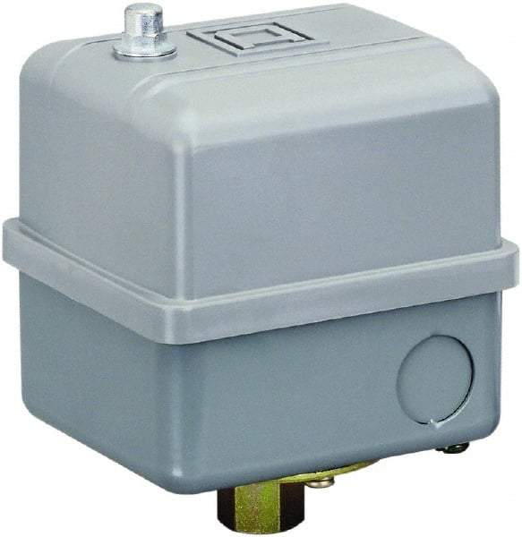 Square D - 1, 7, 9 and 3R NEMA Rated, 80 to 100 psi, Electromechanical Pressure and Level Switch - Adjustable Pressure, 575 VAC, L1-T1, L2-T2 Terminal, For Use with Square D Pumptrol - Exact Tool & Supply