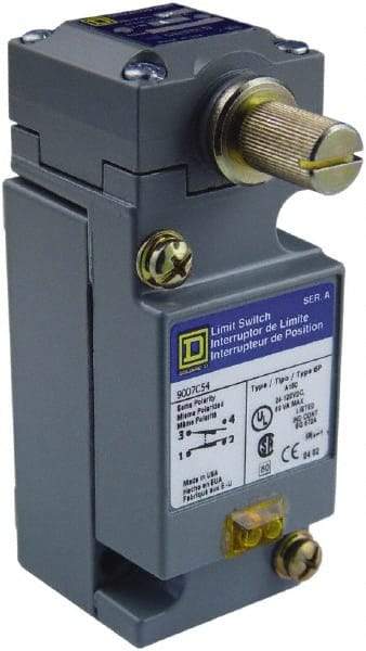 Square D - SPDT, NC/NO, 600 Volt Screw Terminal, Rotary Head Actuator, General Purpose Limit Switch - 1, 2, 4, 6, 12, 13, 6P NEMA Rating, IP67 IPR Rating - Exact Tool & Supply