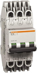 Schneider Electric - 10 Amp, 277 VAC, 3 Pole, Miniature Circuit Breaker - Thermal Magnetic Trip, 10 kA at 277 VAC Breaking Capacity, 74mm Deep x 141mm High x 54mm Wide - Exact Tool & Supply
