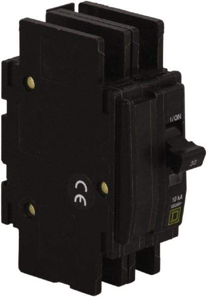 Square D - 10 Amp, 240 VAC, 2 Pole, Panel Mount Miniature Circuit Breaker - 14-2 AWG - Exact Tool & Supply