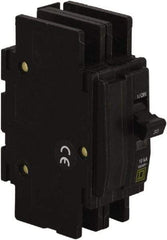 Square D - 70 Amp, 120/240 VAC, 2 Pole, DIN Rail Mounted, Flush Mount, Surface Mount Miniature Circuit Breaker - Thermal Magnetic Trip, 10 kA at 120/240 VAC Breaking Capacity, 14-2 (Aluminum), 14-2 (Copper) AWG, 74mm Deep x 103mm High x 19mm Wide - Exact Tool & Supply