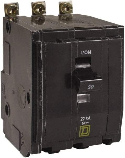 Square D - 40 Amp, 240 VAC, 3 Pole, Bolt On Miniature Circuit Breaker - 8-2 AWG - Exact Tool & Supply