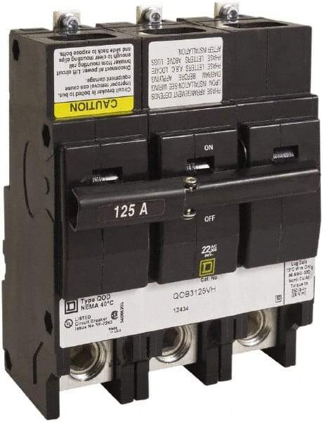 Square D - 100 Amp, 240 VAC, 3 Pole, Bolt On Miniature Circuit Breaker - 4-2/0 AWG - Exact Tool & Supply