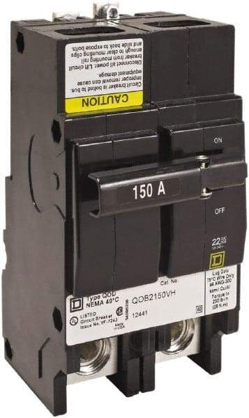 Square D - 40 Amp, 240 VAC, 2 Pole, Bolt On Miniature Circuit Breaker - 8-2 AWG - Exact Tool & Supply
