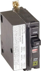 Square D - 20 Amp, 240 VAC, 1 Pole, Bolt On Miniature Circuit Breaker - 14-8 AWG - Exact Tool & Supply