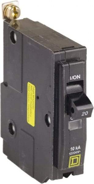 Square D - 20 Amp, 120 VAC, 1 Pole, Bolt On Miniature Circuit Breaker - 14-8 AWG - Exact Tool & Supply