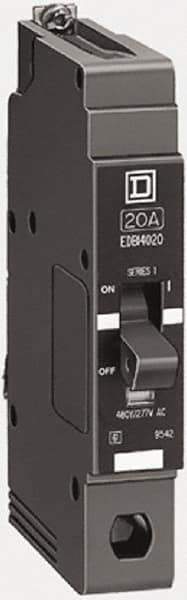 Square D - 40 Amp, 277 V, 1 Pole, Bolt On Miniature Circuit Breaker - 35 kA Breaking Capacity, 12, 14 AWG - Exact Tool & Supply