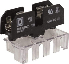 Square D - 1 Pole, 120 Volt, Fuse Block - 1/4 Inch Diameter x 1-1/4 Inch Fuse Length - Exact Tool & Supply