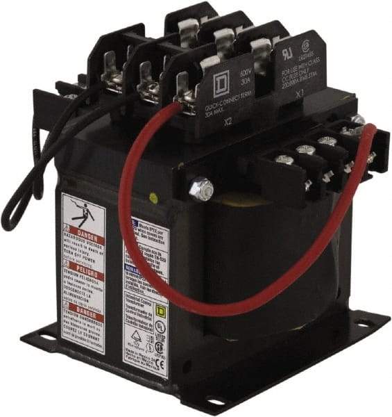 Square D - 1 Phase, 500 VA, Top Mount Fuse Block Control Transformer - 131°F Temp Rise - Exact Tool & Supply