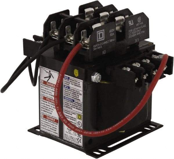 Square D - 1 Phase, 250 VA, Top Mount Fuse Block Control Transformer - 131°F Temp Rise - Exact Tool & Supply