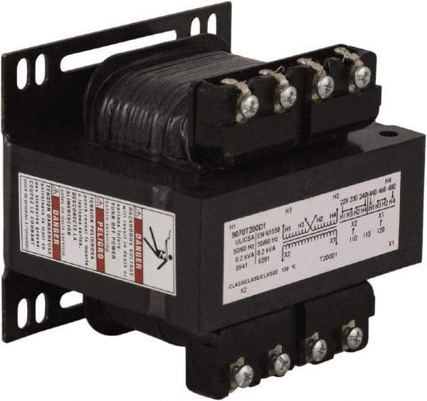 Square D - 1 Phase, 200 VA, Control Transformer - 176°F Temp Rise - Exact Tool & Supply