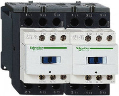 Schneider Electric - 3 Pole, 24 Coil VAC at 50/60 Hz, 9 Amp at 440 VAC, Reversible IEC Contactor - 1 Phase hp: 0.5 at 115 VAC, 1 at 230/240 VAC, 3 Phase hp: 2 at 200/208 VAC, 2 at 230/240 VAC, 5 at 460/480 VAC, 7.5 at 575/600 VAC - Exact Tool & Supply