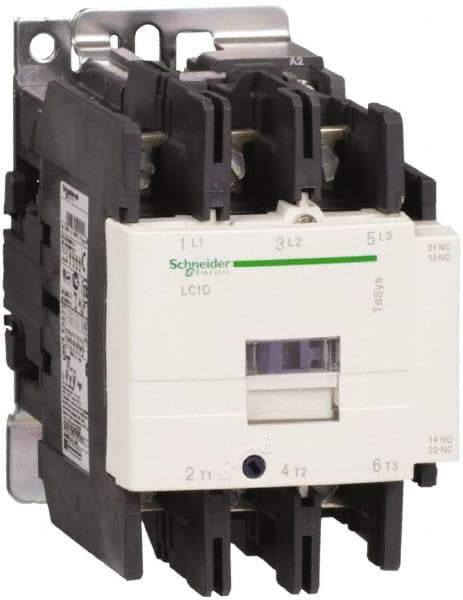 Schneider Electric - 3 Pole, 24 Coil VAC at 50/60 Hz, 95 Amp at 440 VAC, Nonreversible IEC Contactor - Bureau Veritas, CCC, CSA C22.2 No. 14, DNV, EN/IEC 60947-4-1, EN/IEC 60947-5-1, GL, GOST, LROS, RINA, UL 508 - Exact Tool & Supply