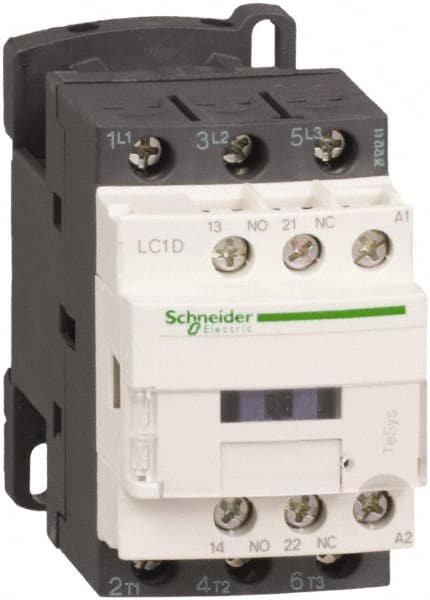 Schneider Electric - 3 Pole, 480 Coil VAC at 50/60 Hz, 25 Amp at 440 VAC and 40 Amp at 440 VAC, Nonreversible IEC Contactor - Exact Tool & Supply