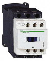 Schneider Electric - 3 Pole, 240 Coil VAC at 50/60 Hz, 18 Amp at 440 VAC and 32 Amp at 440 VAC, Nonreversible IEC Contactor - 1 Phase hp: 1 at 115 VAC, 3 at 230/240 VAC, 3 Phase hp: 10 at 460/480 VAC, 15 at 575/600 VAC, 5 at 200/208 VAC, 5 at 230/240 VAC - Exact Tool & Supply