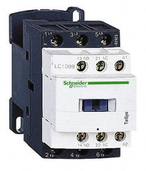 Schneider Electric - 3 Pole, 240 Coil VAC at 50/60 Hz, 25 Amp at 440 VAC and 9 Amp at 440 VAC, Nonreversible IEC Contactor - 1 Phase hp: 0.5 at 115 VAC, 1 at 230/240 VAC, 3 Phase hp: 2 at 200/208 VAC, 2 at 230/240 VAC, 5 at 460/480 VAC, 7.5 at 575/600 VAC - Exact Tool & Supply