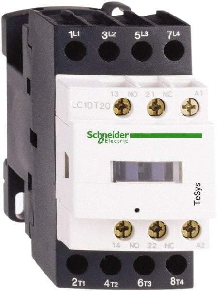 Schneider Electric - 4 Pole, 110 Coil VAC at 50/60 Hz, 40 Amp at 440 VAC, Nonreversible IEC Contactor - Bureau Veritas, CCC, CSA, CSA C22.2 No. 14, DNV, EN/IEC 60947-4-1, EN/IEC 60947-5-1, GL, GOST, LROS, RINA, UL 508, UL Listed - Exact Tool & Supply