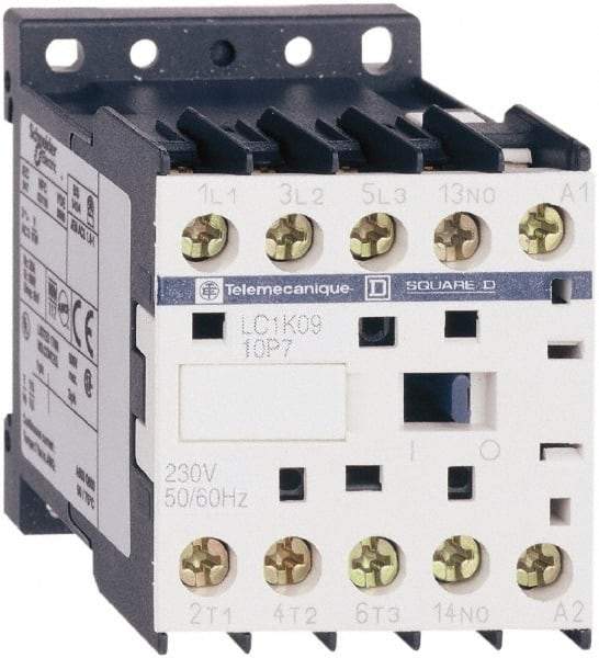 Schneider Electric - 3 Pole, 24 Coil VAC at 50/60 Hz, 12 Amp at 440 VAC, 16 Amp at 690 VAC and 20 Amp at 440 VAC, Nonreversible IEC Contactor - BS 5424, CSA, IEC 60947, NF C 63-110, RoHS Compliant, UL Listed, VDE 0660 - Exact Tool & Supply