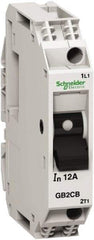 Schneider Electric - 0.50 Amp, 1 Pole, Backplate, Clip, DIN Rail Mount Circuit Protector - Thermal Magnetic Trip, Multiple Breaking Capacity Ratings, 67mm Deep x 74mm High x 15mm Wide - Exact Tool & Supply