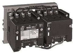 Square D - 4 Pole, 110 Coil VAC at 50 Hz and 120 Coil VAC at 60 Hz, 27 Amp NEMA Contactor - Open Enclosure, 50 Hz at 110 VAC and 60 Hz at 120 VAC - Exact Tool & Supply