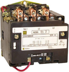 Square D - 3 Pole, 440 Coil VAC at 50 Hz and 480 Coil VAC at 60 Hz, 45 Amp NEMA Contactor - Open Enclosure, 50 Hz at 440 VAC and 60 Hz at 480 VAC - Exact Tool & Supply