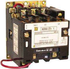 Square D - 5 Pole, 110 Coil VAC at 50 Hz and 120 Coil VAC at 60 Hz, 27 Amp NEMA Contactor - Open Enclosure, 50 Hz at 110 VAC and 60 Hz at 120 VAC - Exact Tool & Supply