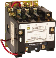 Square D - 5 Pole, 110 Coil VAC at 50 Hz and 120 Coil VAC at 60 Hz, 18 Amp NEMA Contactor - Open Enclosure, 50 Hz at 110 VAC and 60 Hz at 120 VAC - Exact Tool & Supply