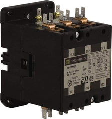 Square D - 3 Pole, 90 Amp Inductive Load, 24 Coil VAC at 50/60 Hz, Definite Purpose Contactor - Phase 1 and Phase 3 Hp:  20 at 230 VAC, 30 at 230 VAC, 50 at 460 VAC, 50 at 575 VAC, 7.5 at 115 VAC, 120 Amp Resistive Rating, CE, CSA, UL Listed - Exact Tool & Supply