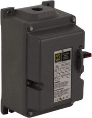Square D - 3 Poles, 27 Amp, M-1 NEMA, Enclosed Pushbutton Manual Motor Starter - 10 hp at 380 to 575 VAC & 7-1/2 hp at 200 to 230 VAC, CSA, NEMA 7/9 & UL Listed - Exact Tool & Supply