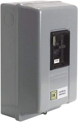 Square D - 3 Poles, M-1 NEMA, Enclosed Toggle Manual Motor Starter - 10 hp at 380 to 575 VAC & 7-1/2 hp at 200 to 230 VAC, CSA, NEMA 1 & UL Listed - Exact Tool & Supply