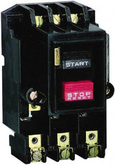 Square D - 3 Poles, 27 Amp, M-0 NEMA, Open Pushbutton Manual Motor Starter - 3 hp at 200 to 230 VAC & 5 hp at 380 to 575 VAC, CSA & UL Listed - Exact Tool & Supply