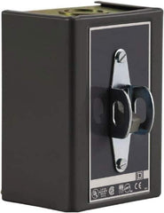 Square D - 3 Poles, 30 Amp, NEMA, Enclosed Toggle Manual Motor Starter - 1 hp at 90 VDC, 10 hp at 460 VAC, 10 hp at 575 VAC, 1-1/2 hp at 230 VDC, 2 hp at 115 VAC, 2 hp at 115 VDC & 7-1/2 hp at 230 VAC, CE, CSA, NEMA 1 & UL Listed - Exact Tool & Supply