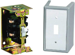 Square D - 2 Poles, 30 Amp, NEMA, Enclosed Toggle Manual Motor Starter - 1 hp at 90 VDC, 1-1/2 hp at 230 VDC, 2 hp at 115 VAC, 2 hp at 115 VDC, 2 hp at 230 VAC, 3 hp at 460 VAC & 3 hp at 575 VAC, CE, CSA, NEMA 1 & UL Listed - Exact Tool & Supply