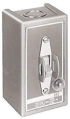 Square D - 3 Poles, 30 Amp, NEMA, Enclosed Toggle Manual Motor Starter - 1 hp at 90 VDC, 10 hp at 460 VAC, 10 hp at 575 VAC, 1-1/2 hp at 230 VDC, 2 hp at 115 VAC, 2 hp at 115 VDC & 7-1/2 hp at 230 VAC, CE, CSA, NEMA 1 & UL Listed - Exact Tool & Supply