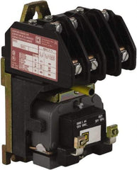 Square D - No Enclosure, 3 Pole, Electrically Held Lighting Contactor - 20 A (Tungsten), 30 A (Fluorescent), 277 VAC at 60 Hz, 3NO Contact Configuration - Exact Tool & Supply