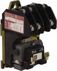 Square D - No Enclosure, 3 Pole, Electrically Held Lighting Contactor - 20 A (Tungsten), 30 A (Fluorescent), 110 VAC at 50 Hz, 120 VAC at 60 Hz, 3NO Contact Configuration - Exact Tool & Supply