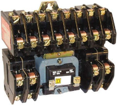 Square D - No Enclosure, 12 Pole, Electrically Held Lighting Contactor - 20 A (Tungsten), 30 A (Fluorescent), 277 VAC at 60 Hz, 12NO Contact Configuration - Exact Tool & Supply