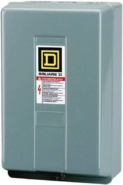 Square D - 1 NEMA Rated, 3 Pole, Electrically Held Lighting Contactor - 100 A (Tungsten), 277 VAC at 60 Hz - Exact Tool & Supply
