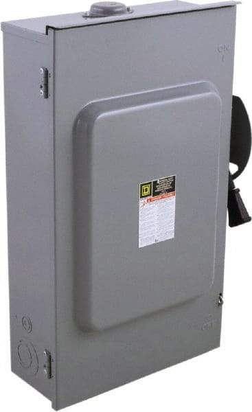 Square D - 200 Amp, 240 V, 3 Pole Nonfused Safety Switch - NEMA 3R, 15 hp at 240 VAC (Single Phase), 60 hp at 240 VAC (Triple Phase), 3PST Contact Form - Exact Tool & Supply