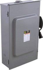Square D - 200 Amp, 240 V, 2 Pole Fused Safety Switch - NEMA 3R, 15 hp at 240 VAC (Single Phase), 60 hp at 240 VAC (Triple Phase), DPST Contact Form - Exact Tool & Supply