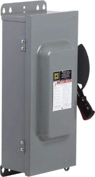 Square D - 100 Amp, 600 VAC/VDC, 3 Pole Nonfused Safety Switch - NEMA 12 & 3R, 40 hp at 600 VAC, 50 hp at 600 VDC (Single Phase), 100 hp at 600 VAC, 50 hp at 600 VDC (Triple Phase) - Exact Tool & Supply