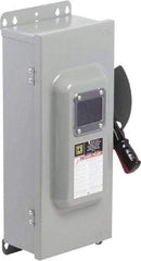 Square D - 100 Amp, 600 VAC/VDC, 3 Pole Nonfused Safety Switch - NEMA 12 & 3R, 40 hp at 600 VAC, 50 hp at 600 VDC (Single Phase), 100 hp at 600 VAC, 50 hp at 600 VDC (Triple Phase) - Exact Tool & Supply